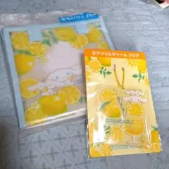 シナモンロール　くじ　ミニバッグ　レモン　クリアトート　アクリルチャームセット