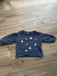 クマデザイン ネイビー Tシャツ 95サイズ