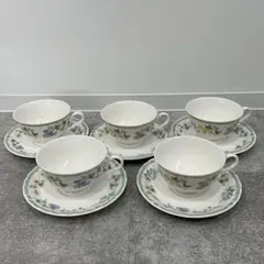 NARUMI ナルミ ボーンチャイナ 花柄 カップ・ソーサーセット 5客セット