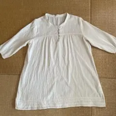 AMICAL⭐︎生成り？ベージュ？チュニック LL綿100% 五分袖