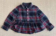 ラルフローレン、フリルチェックシャツ、3 /3T