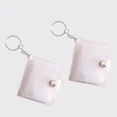 K 2個セット スパークリングピンクラメ ミニシール帳 キーホルダー2303