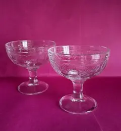 フルーツ柄　ガラス製デザート用器