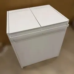 【組立済み、目立った汚れ無】蓋付き目隠し分別ダストワゴン タワー 45L 2分別のサムネイル
