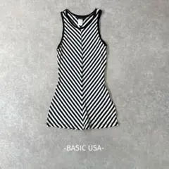 BASIC USA/ボーダーミニワンピース/ストライプ/ノースリーブ/チュニック