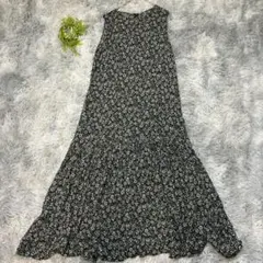 ころり 様専用 スピックアンドスパン F ロングワンピース 総柄 緑 黒 通勤