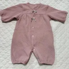 ピンク キルティング ツーウェイ・ドレスオール　新生児　50〜60