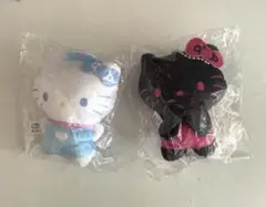 ハローキティ　ぬいぐるみボールチェーン　ナース　ピンク＆ブラック