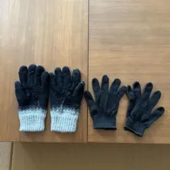 【訳あり・難あり品】メンズ ニット手袋 2点セット（グローバルワーク 他）のサムネイル