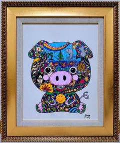F6号】ジミー大西（災い去る）手描き/表裏サイン有/油彩/アクリル/絵画