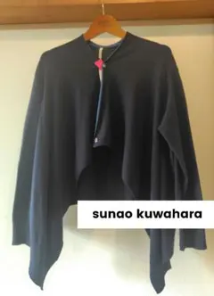 美品★sunao kuwahara カーディガン ネイビー　ポンチョ マント Мのサムネイル