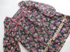 オリーブデオリーブ ゆったりチュニックワンピース スクエアネック花柄七分袖