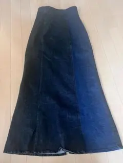 バイカラー マーメイドデニムスカート