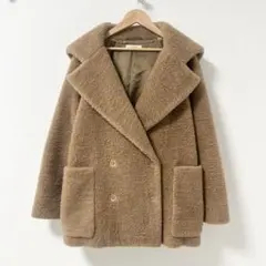 美品 na.e ナエ ウールアルパカシャギーコート ブラウン - メルカリ