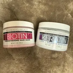 【正規品】未使用アドバンスドクリニカルズ ビオチン、ケラチンヘアマスク2点セットのサムネイル