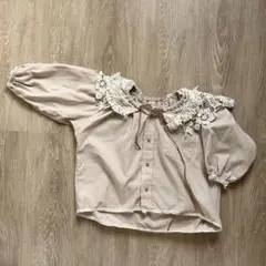 新品 Re.Verofonnaレースポンチョブラウス パール釦 Mピンクベージュ 