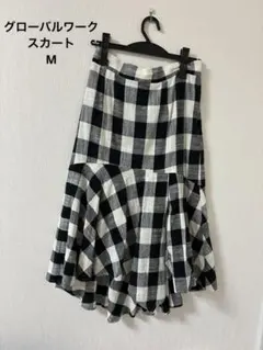 GLOBAL WORK グローバルワーク　チェック　マーメイド　スカート　M