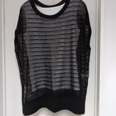 しまむら透かし編み 半袖ニット Mサイズのサムネイル