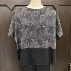 34着物リメイク 蜘蛛絞り柄 切り替えプルオーバー ブラウス