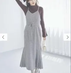 dazzlinランダムパターンレイヤードワンピース チェック柄