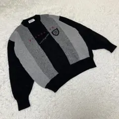 MUNSINGWEAR マンシングウェア　長袖ニット　ウール　黒　グレー　 Lのサムネイル