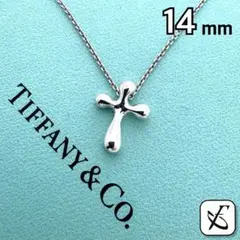 【光沢艶感仕上げ】　ティファニー ミニ ティアドロップ クロス ネックレス