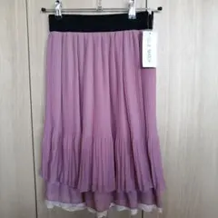 ウェストゴムが可愛いプリーツフレアスカート