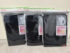 【3枚】UNIQLO HEATTECH クルーネックT 長袖 ブラック M 女性のサムネイル