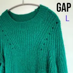 GAP ニットセーター L グリーン あったか緑