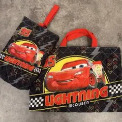 カーズ　ディズニー　Disney バッグ　靴入れ　キルティング　キルト　幼稚園