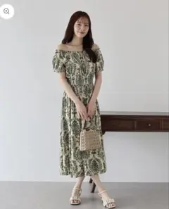 アソート柄2WAYオフショルワンピースのサムネイル