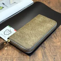 バハギア ラウンドジップペンケース プエブロコニャック 無印三角