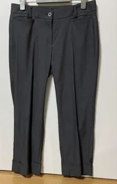 ANNE KLEIN 新品　グレー ストレートパンツ 折り返し裾