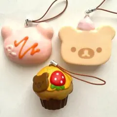 リラックマ セットまとめ売りケーキふわふわマスコットストラップやわらかスクイーズ
