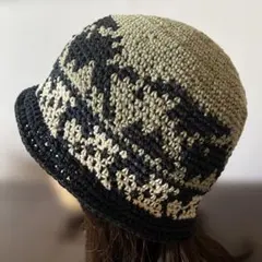 クラッシャーハット　バケットハット　クロシェハット　ビーニー コットン帽子
