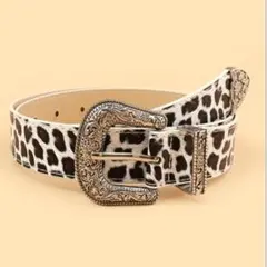 ベルト 豹柄 ヒョウ柄 レオパード ヴィンテージ風 韓国