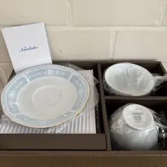 新品 Noritake レースウッドゴールド ペアセット カップ＆ソーサー