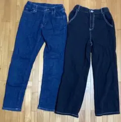 【デニムまとめ売り2本】ファスナー付きkidsデニム　GU、UNIQLO