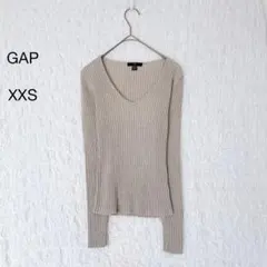 ギャップ GAP Vネックリブニットセーター シンプル 細身 小さめ ベージュ系のサムネイル