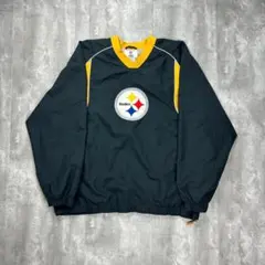Reebok NFL スティーラーズ ナイロンジャケット XL 黒 刺繍ロゴ - メルカリ