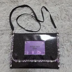 ANNA SUI mini ショルダーバッグ 黒と紫のグリッター