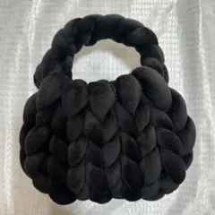 黒 ベロア マンドゥバッグ　ハンドメイド
