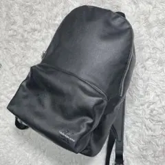 カルバンクライン　レザー　リュック　シボ革　ブラック　黒