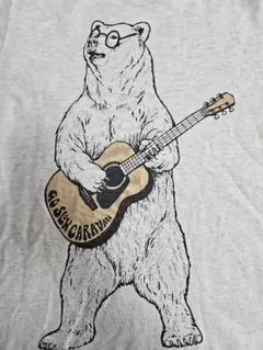 【✨早い者勝ち✨】ゴースローキャラバン　眼鏡ギター熊　Tシャツ　Mのサムネイル