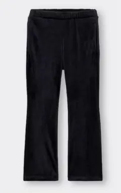 GU ジーユー　ヌクヌクニットコールプルオンフレアパンツ　黒　150