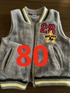 ディズニー　ミッキー　ベスト　起毛　80