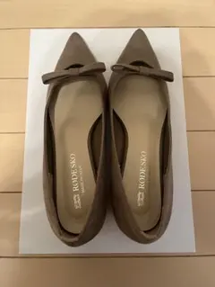 【RODESKO】『MADE IN JAPAN』リボンパンプス ベージュ系