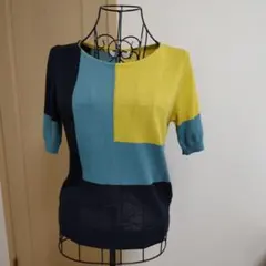 Viaggio blu カラーブロッキング　ニット　カットソー ビアッジョのサムネイル
