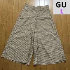 GUジーユー★チェック柄キュロットパンツ、ワイドパンツ、ガウチョ、Lのサムネイル