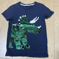 H&M Tシャツ　スパンコール　柄チェンジ　130センチ